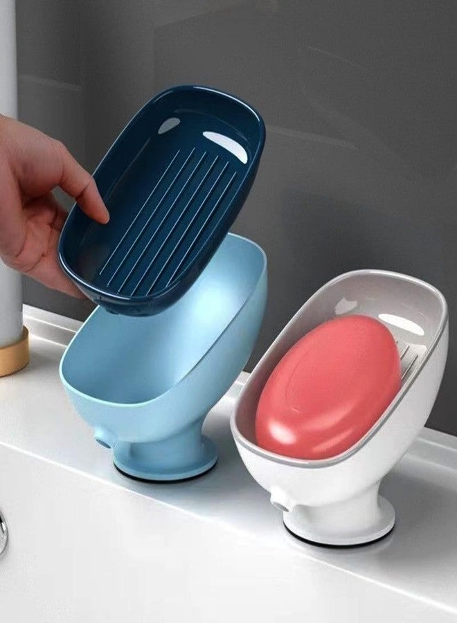 KASQUE® Water Draining Soap Holder - Sloped Design with Drainage Prevents Messy Residue Ideal for Sink, Shower & Countertop Use, Plastic - Multicolor - Pack of 1 - Image 2