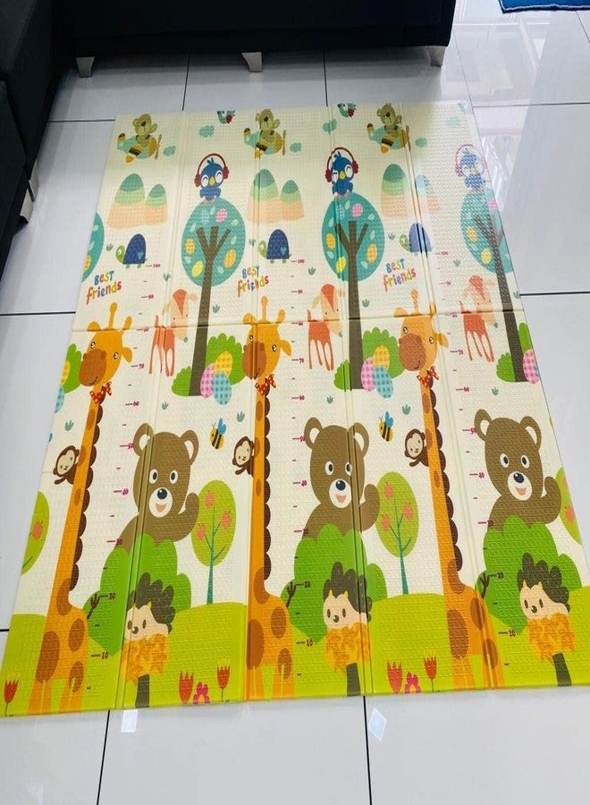 PULSBERY بساط لعب قابل للطي للأطفال من بولسبري تويز، مقاوم للماء، قابل للطي، مناسب لتسلق الأطفال ولعبهم، خالٍ من مادة BPA، مصنوع من الفوم، قابل للطي، مانع للانزلاق، ذو وجهين، مطبوع عليه رسومات، بساط أرضي سميك قابل للطي للأطفال (150 سم × 200 سم). - Image 1