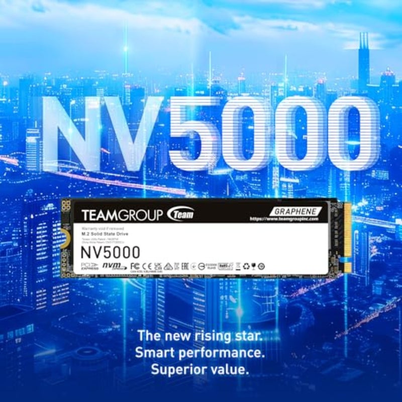 SSD للكمبيوتر المحمول وسطح المكتب مع ذاكرة تخزين مؤقت SLC، عامل الشكل M.2 2280، لون أسود، سرعة قراءة/كتابة تصل إلى 5000/3000 ميجابايت/ثانية - Image 5