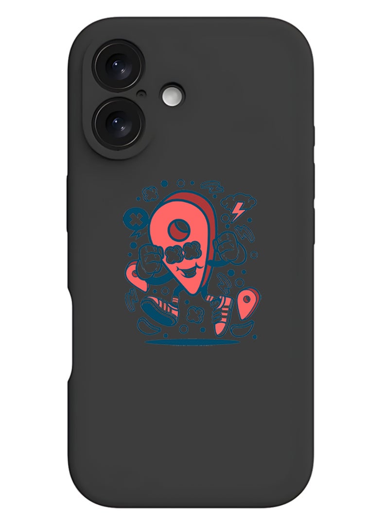 Theodor iPhone 16 Plus Black Protective Slim Fit Case Liquid Silicone Cover with Full Body Protection Anti-Scratch Shockproof Case For iPhone - Location - Image 1