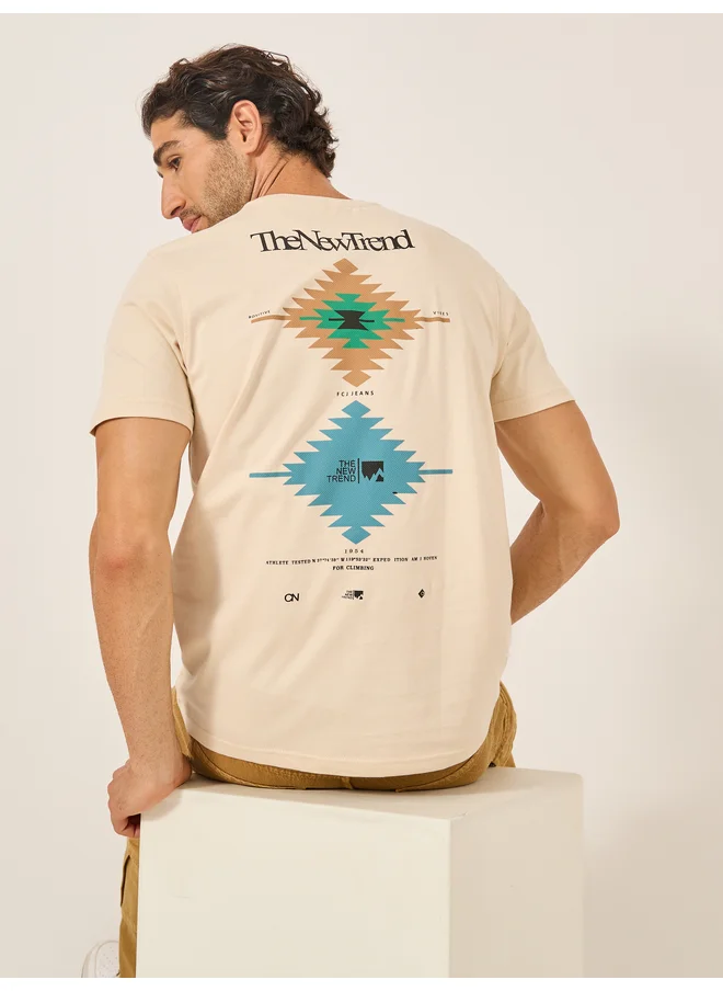 فورت كولينز Fort Collins Men Graphic Print Crew Neck T-Shirt
