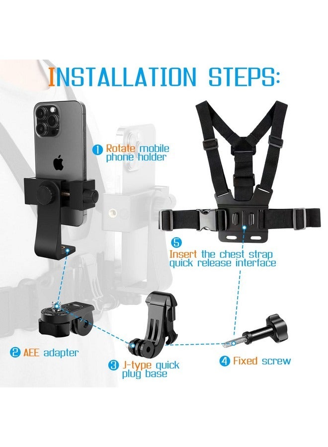Beauenty Phone Chest Strap Mount for POV/VLOG Videos, Chest Harness Holder Compatible with iPhone 13 12 11Pro Max Plus,Samsung,GoPro Hero 9, 8, 7, 6,AKASO,Action Camera and Cell Phone Video Shoot Accessories - Image 5
