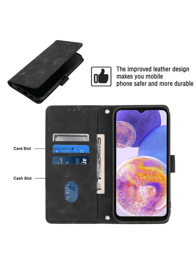 S-TOP Case For Samsung Galaxy A23 4G / F23 5G Skin-feel Embossed Leather Phone Case - Image 4