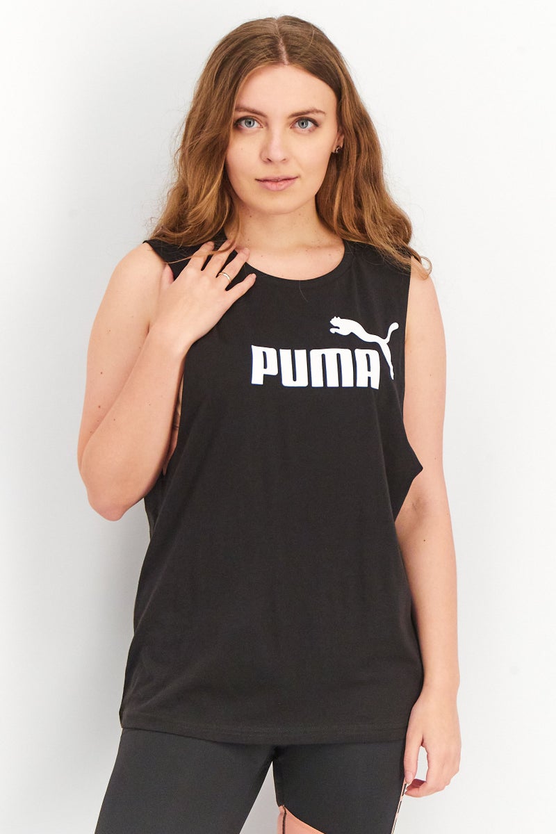 PUMA Women Sportswear Fit Sleeveless Training Tank Top, Black/White  - Image 1