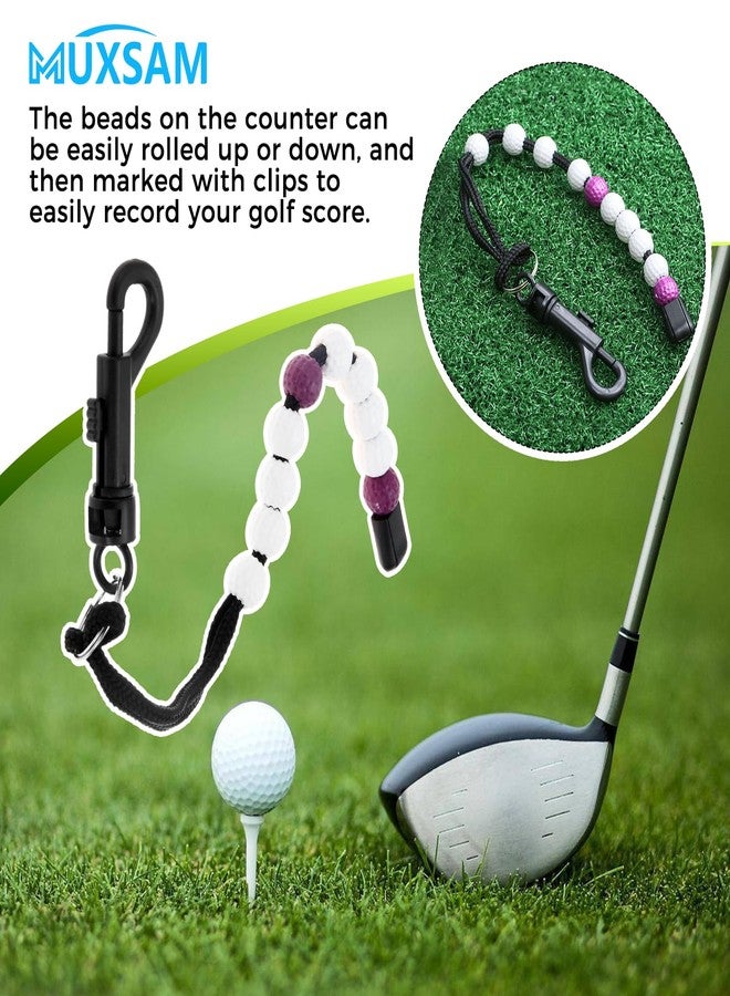 MUXSAM 1 Piece Golf Beads Score Counter with Clip (Purple), Golf Stroke Score Count Keeper Putting Score Counter for Referee Caddy Golfer - Image 5