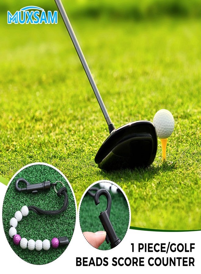 MUXSAM 1 Piece Golf Beads Score Counter with Clip (Purple), Golf Stroke Score Count Keeper Putting Score Counter for Referee Caddy Golfer - Image 2