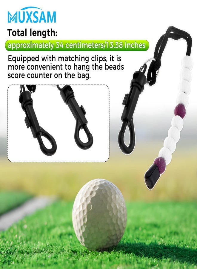 MUXSAM 1 Piece Golf Beads Score Counter with Clip (Purple), Golf Stroke Score Count Keeper Putting Score Counter for Referee Caddy Golfer - Image 4
