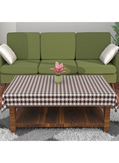 Kuber Industries Kuber Industries Floral Print PVC Center Table Cover/Table Cloth for Home Decorative Luxurious 4 Seater, 60"x36" (Brown) 54KM4264  - Image 1