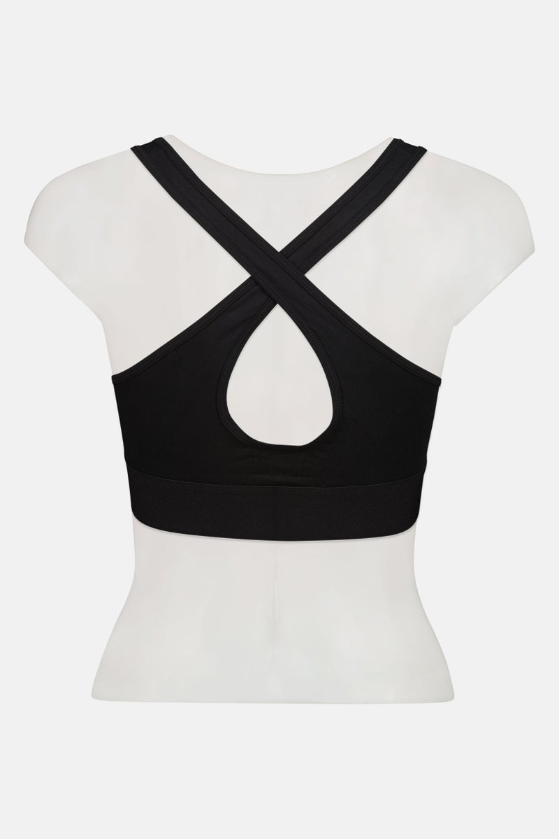 bebe Women Brand Logo Padded Bralette, Black - Image 2