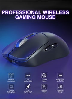AULA SC580 Wireless Gaming Mouse, Tri-Mode 2.4G/BT/USB-C Gaming Mouse for Laptop/PC/Mac/Tablet  - Image 4