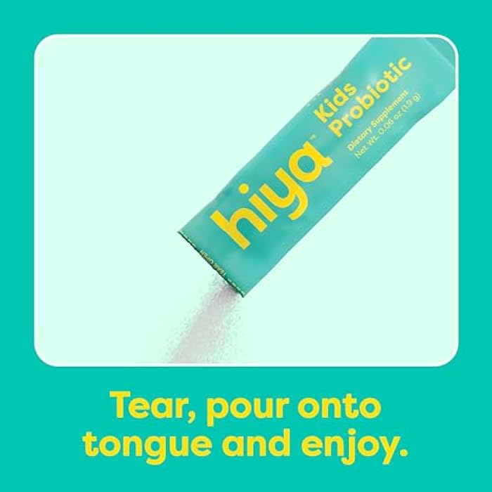 Hiya Kids Probiotic – 10 Billion CFU with Clinically-Studied Strains for Ages 2+, Supports Gut Health & Immune, 0g Sugar – 20 Stick Packs for Toddlers & Kids - Image 5