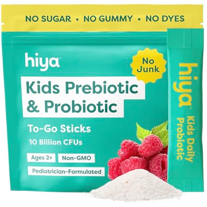 Hiya Kids Probiotic – 10 Billion CFU with Clinically-Studied Strains for Ages 2+, Supports Gut Health & Immune, 0g Sugar – 20 Stick Packs for Toddlers & Kids - Image 1