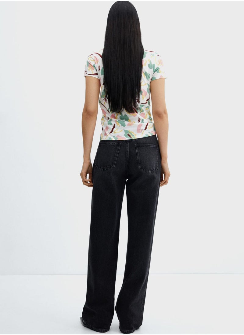 MANGO - Crew Neck Printed T-Shirt - Image 1