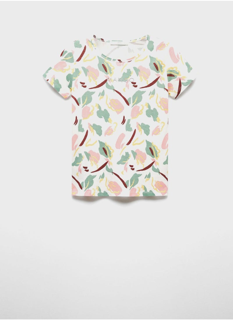 MANGO - Crew Neck Printed T-Shirt - Image 1