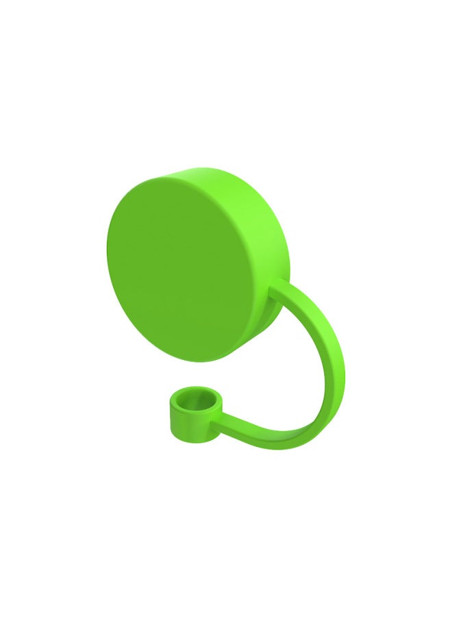 Cross-border New Straw Cap Silicone Straw Cap Waterproof Dustproof Silicone Straw Cap Can Be Customized LOGO Gift-Color:Round Green - Image 1