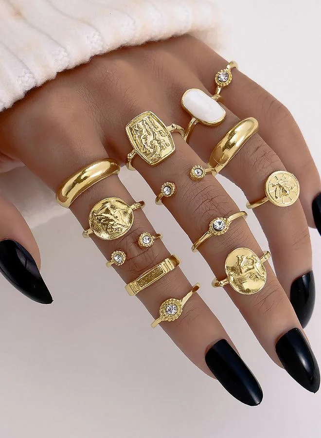 تايك تو Take Two Set of 13 - Rhinestone Embellished Ring