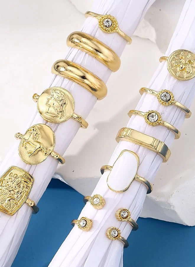 Take Two Take Two Set of 13 - Rhinestone Embellished Ring