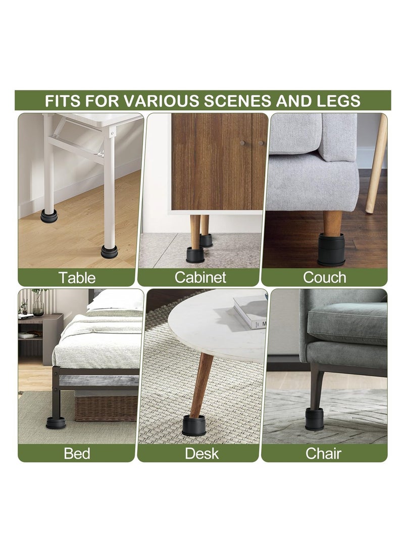 SYOSI 8 عبوة من رافع الأثاث، أزون 2 بوصة رافعات سرير قابلة للتعديل تحمل وزن الثقيل، ارتفاع 2" 4" رافع سرير دائري قابل للتكديس للأرجل المكتب، الأريكة، الكرسي، إطار السرير، السكن الجامعي، أسود - Image 4