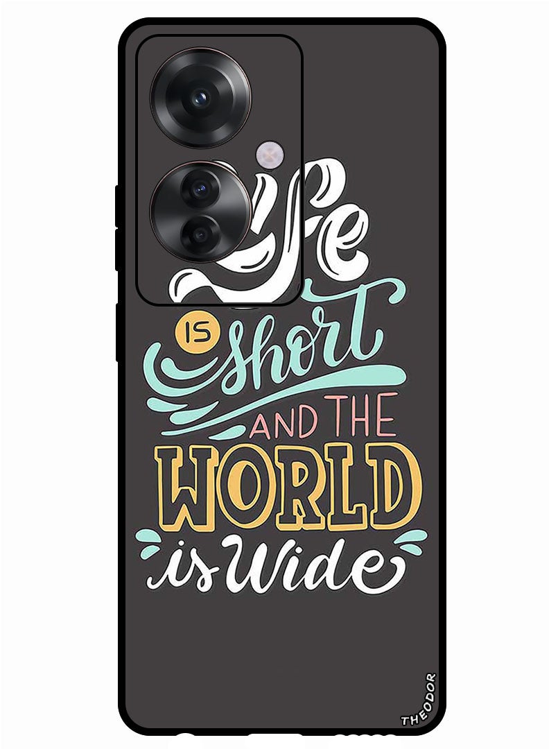 Theodor Protective Case Anti Scratch Shock Proof Bumper Cover For Oppo F25 Pro Life Is Short - Image 1