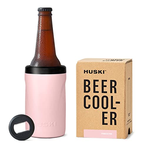 Huski Beer Cooler 2.0 | NEW | Premium Can and Bottle Holder | Triple Insulated Marine Grade Stainless Steel | Detachable 3-in-1 Opener | Works as a Tumbler | Best Gifts for Beer Lovers (Powder Pink) - Image 1