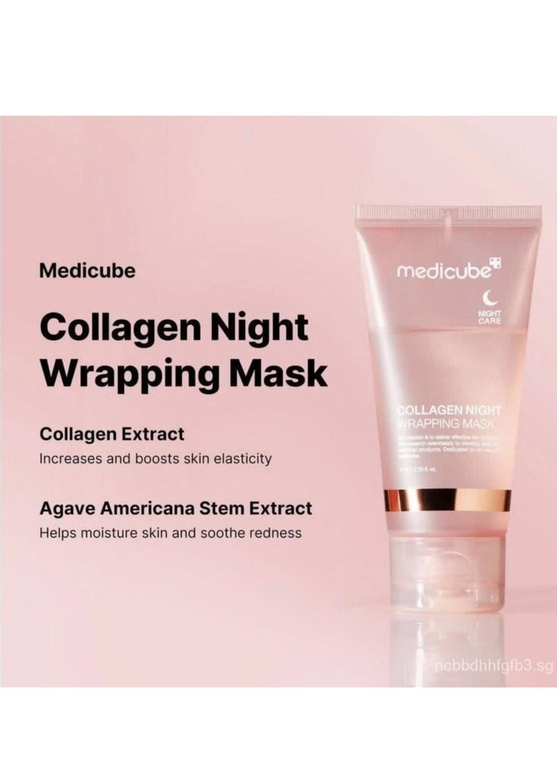 Medicube Medicube Collagen Overnight Wrapping Peel Off Facial Mask Pack - Elasticity & Hydration Care, Reduces Sagging & Dullness - Hydrolyzed Collagen For Glowing Skin - Korean Skin Care  - Image 3