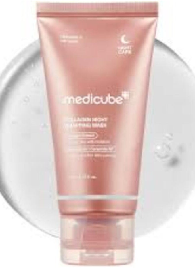 Medicube Medicube Collagen Overnight Wrapping Peel Off Facial Mask Pack - Elasticity & Hydration Care, Reduces Sagging & Dullness - Hydrolyzed Collagen For Glowing Skin - Korean Skin Care  - Image 1