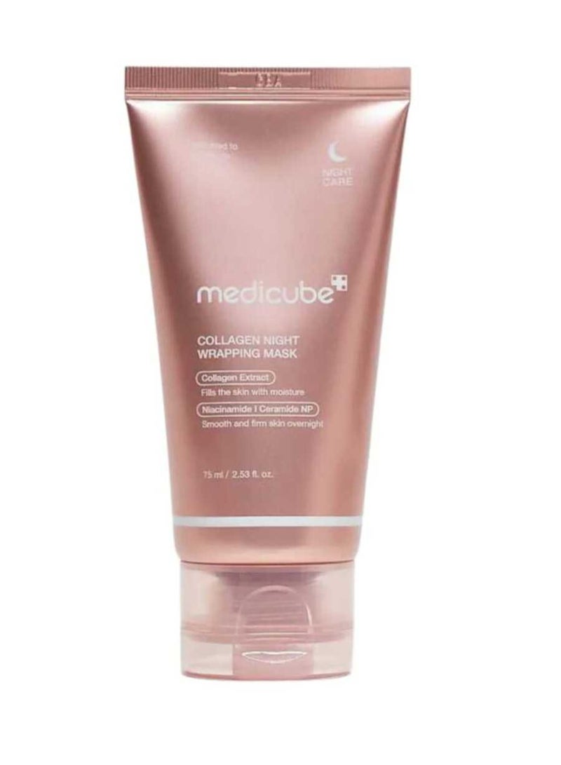 Medicube Collagen Overnight Wrapping Peel Off Facial Mask Pack - Elasticity & Hydration Care, Reduces Sagging & Dullness - Hydrolyzed Collagen For Glowing Skin - Korean Skin Care