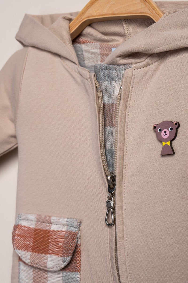 Baby Fou Hooded Zippered Jumpsuit - Image 3
