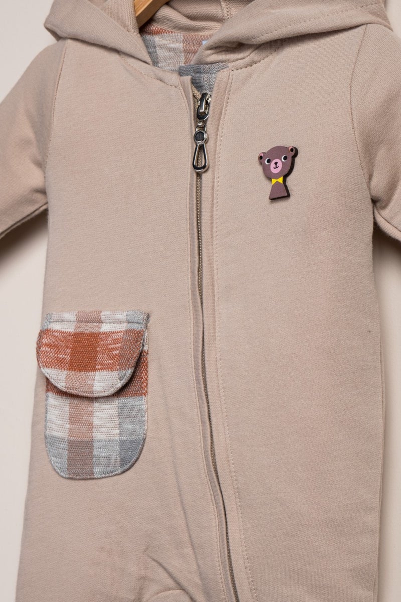 Baby Fou Hooded Zippered Jumpsuit - Image 2