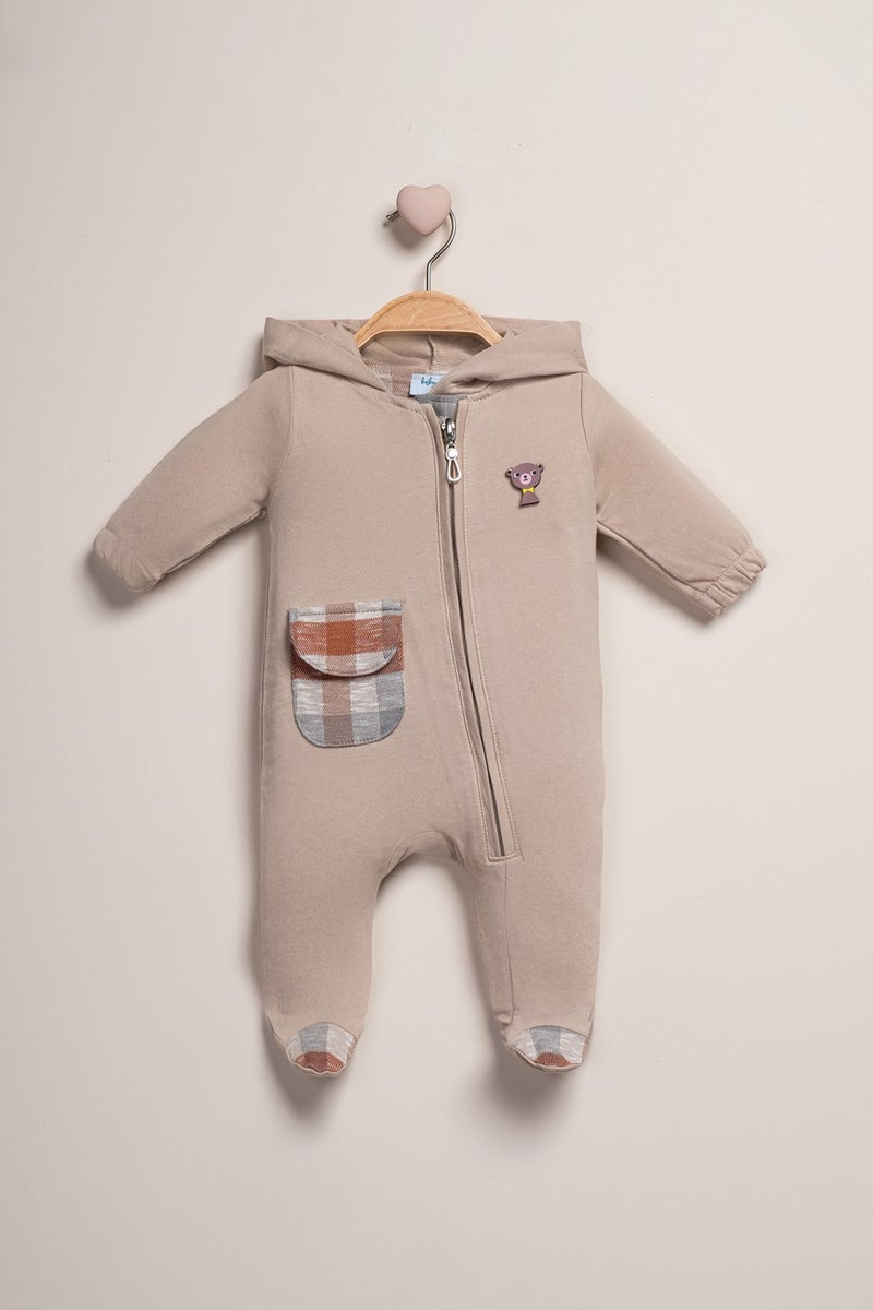 Baby Fou Hooded Zippered Jumpsuit - Image 1