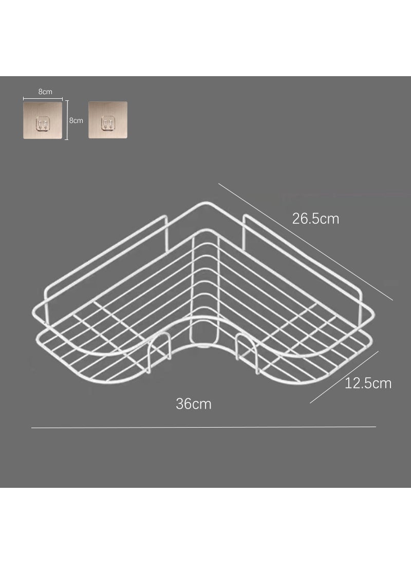 Generic - Wholesale Household Adhesive Wrought Iron Toilet Storage Rack Punch-free Corner Toilet Wall Bathroom Storage Rack - Image 1