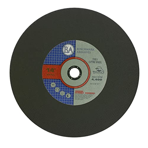 Benchmark Abrasives Aluminum Oxide Type 1, 14 Inch Chop Saw Blade, Cutting Wheel with 1/8" X 1" Arbor, Fast Circular Saw Blades for Cutting Metal Steel Drywall - Grinding Wheel - 10 Pack - Image 3