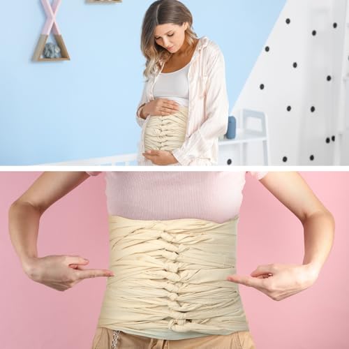 Hahafelt Bengkung Postpartum Belly Binding Wrap Traditional White Unbleached Muslin Cotton Cloth Postpartum Wrap for Women Pregnancy Waist Supply 17 Yards Long(Unlocked Edge) - Image 4