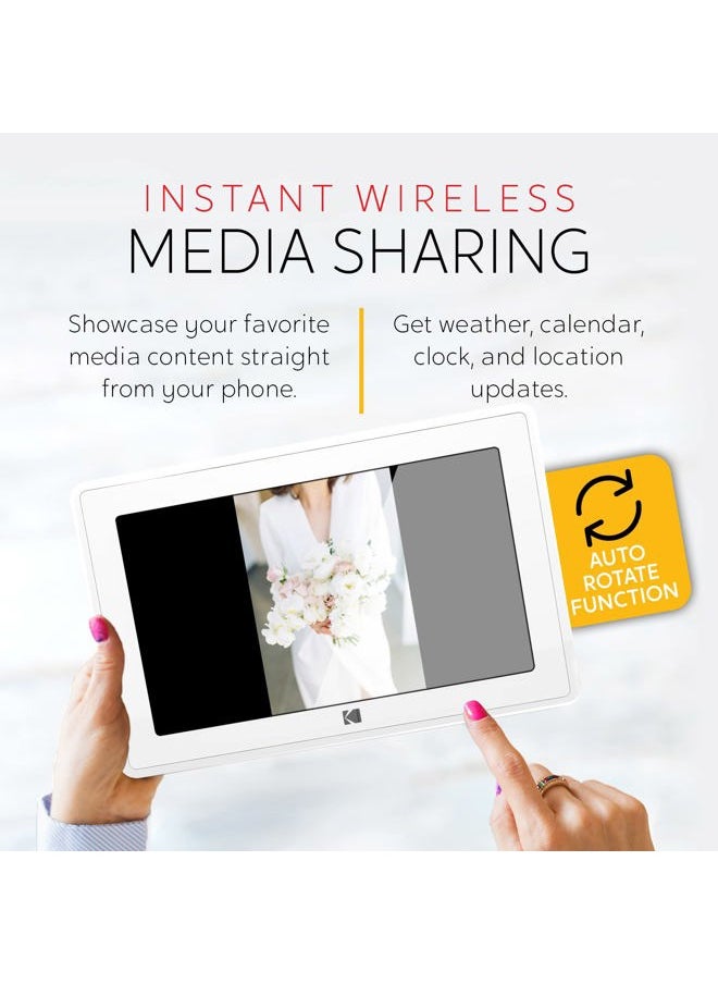 Kodak Kodak 10-Inch Touch Screen Digital Picture Frame, Wi-Fi Enabled with 16GB of Internal Memory, HD Photo Display and Music/Video Support Plus Clock, Calendar, Weather and Location Updates - Whilte  - Image 5