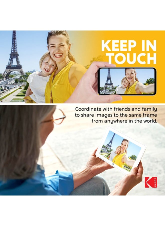 Kodak - Kodak 10-Inch Touch Screen Digital Picture Frame, Wi-Fi Enabled with 16GB of Internal Memory, HD Photo Display and Music/Video Support Plus Clock, Calendar, Weather and Location Updates - Whilte - Image 1