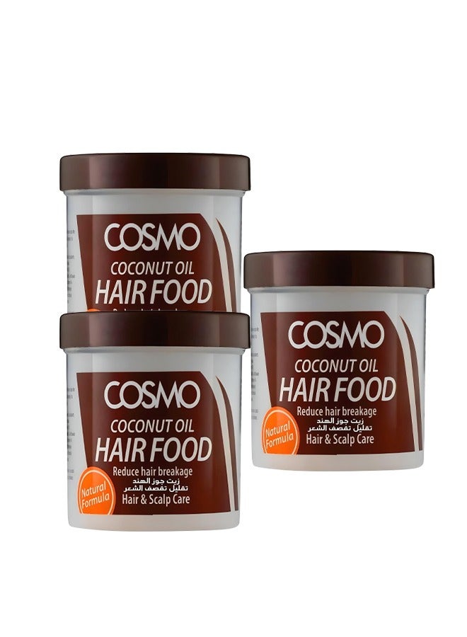COSMO 3 Pieces Coconut Oil Hair Food Reduce Hair Breakage Hair & Scalp Hair 170 Grams  - Image 1
