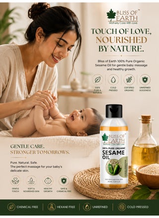 Bliss of Earth Cold Pressed Sesame Oil For Hair 100ml | 100% Pure Natural Til Oil for Hair & Skin | Body Massage Oil | Scalp Care | Moisturizing Oil | Hexane Free | - view 3