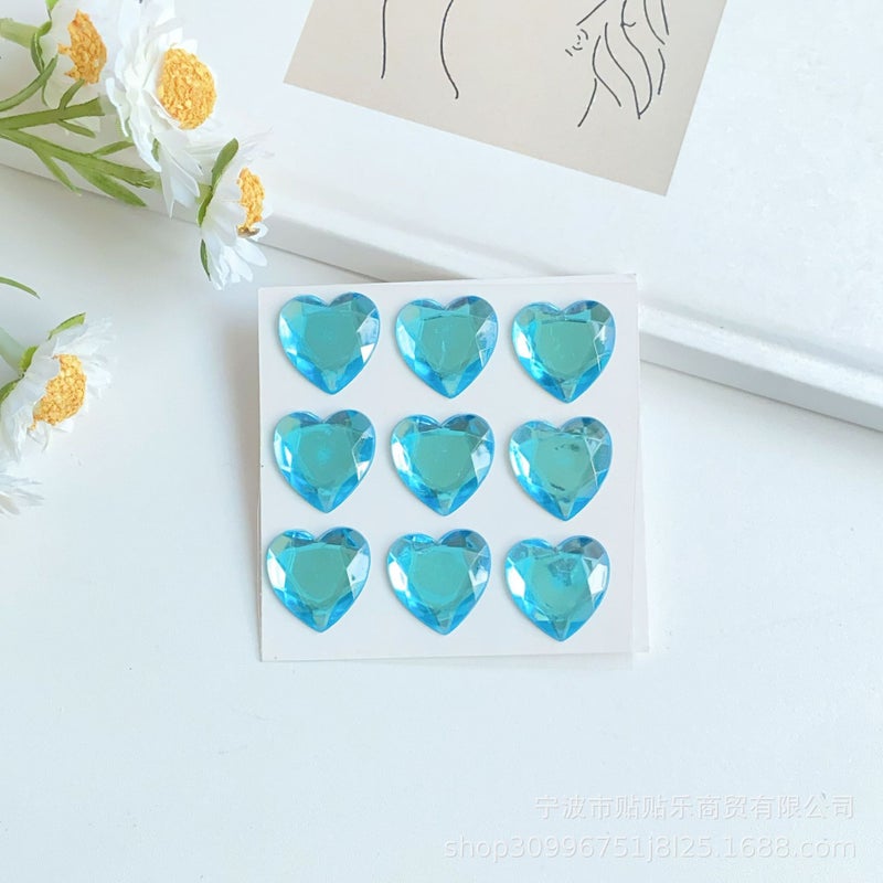 Generic Pearl Diamond Stickers for Kids Face Decoration 9 aqua blue hearts 