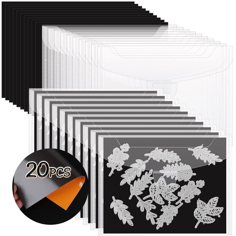 YixangDD 20 PCS Stamp and Die Storage Bag and Rubber Magnetic Sheetsdie Storage Set for Storage Die Cutting DIY Scrapbooking