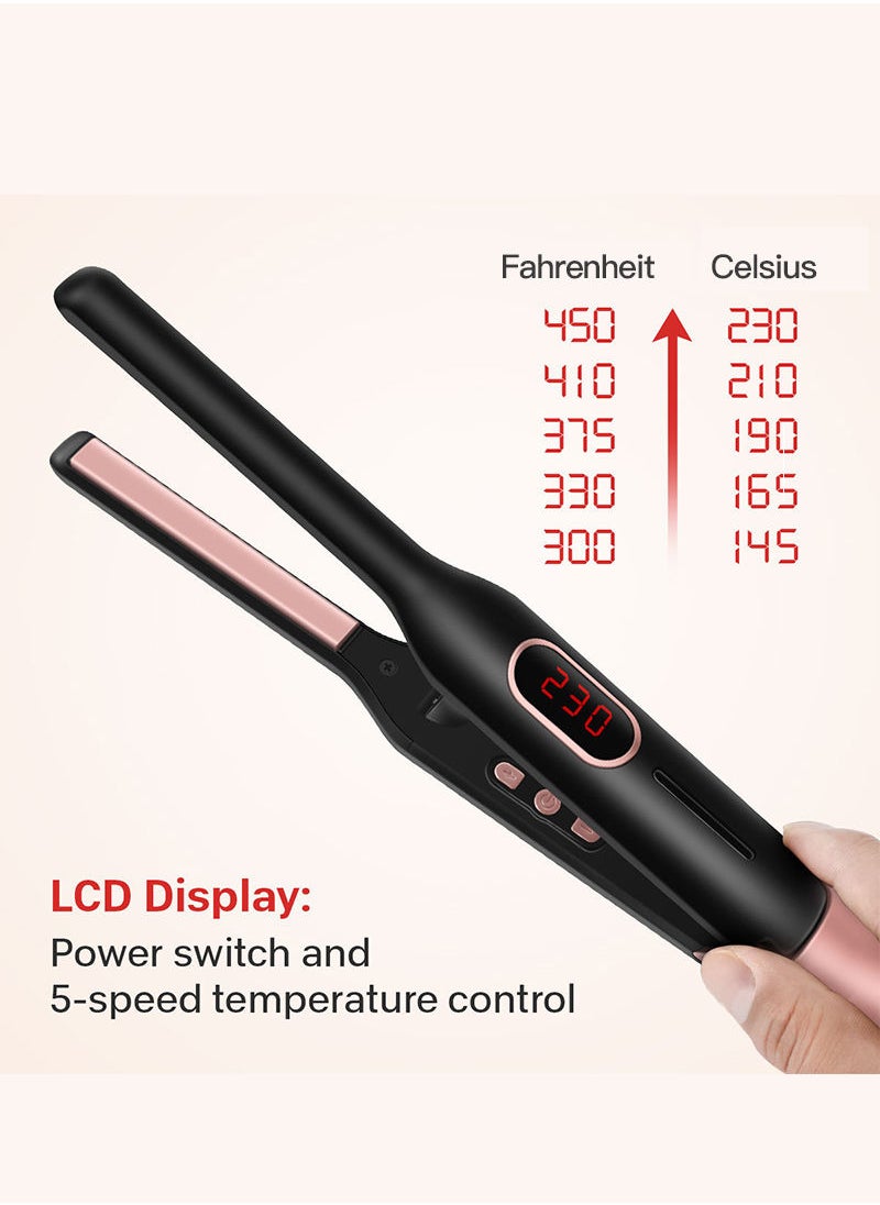 Sharpdo - Pencil Flat Iron, Small Flat Irons For Short Hair, Beard and Pixie Cut, Ceramic Tourmaline Mini Hair Straightener Dual Voltage With Adjustable Temperature, Auto Shut Off - Image 1