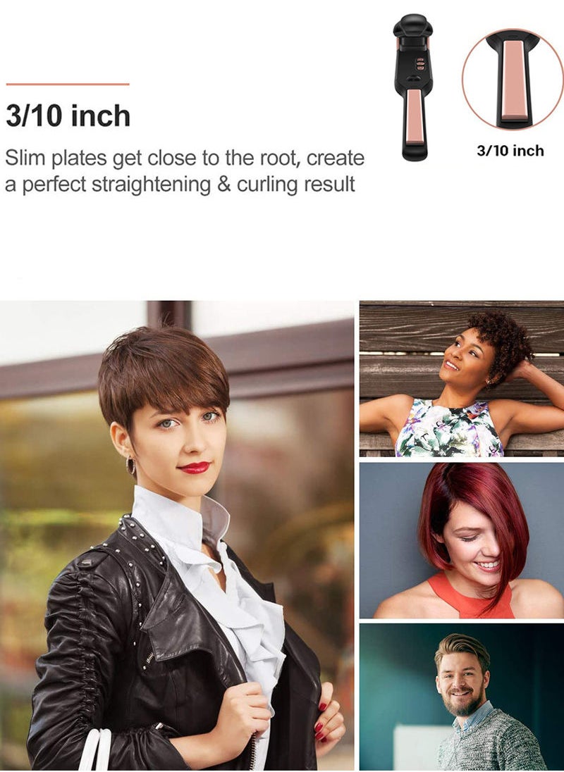 Sharpdo - Pencil Flat Iron, Small Flat Irons For Short Hair, Beard and Pixie Cut, Ceramic Tourmaline Mini Hair Straightener Dual Voltage With Adjustable Temperature, Auto Shut Off - Image 1