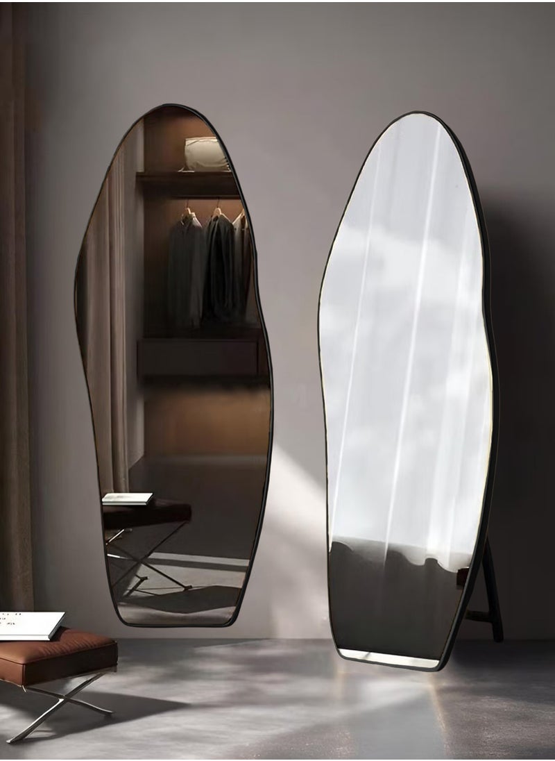 Taimi Full Length Mirror with Black Frame 170x70CM, Floor Mirror with Stand, Wall Mirror for Living Room, Entryway and Bedroom with Tempered Shatterproof Glass 