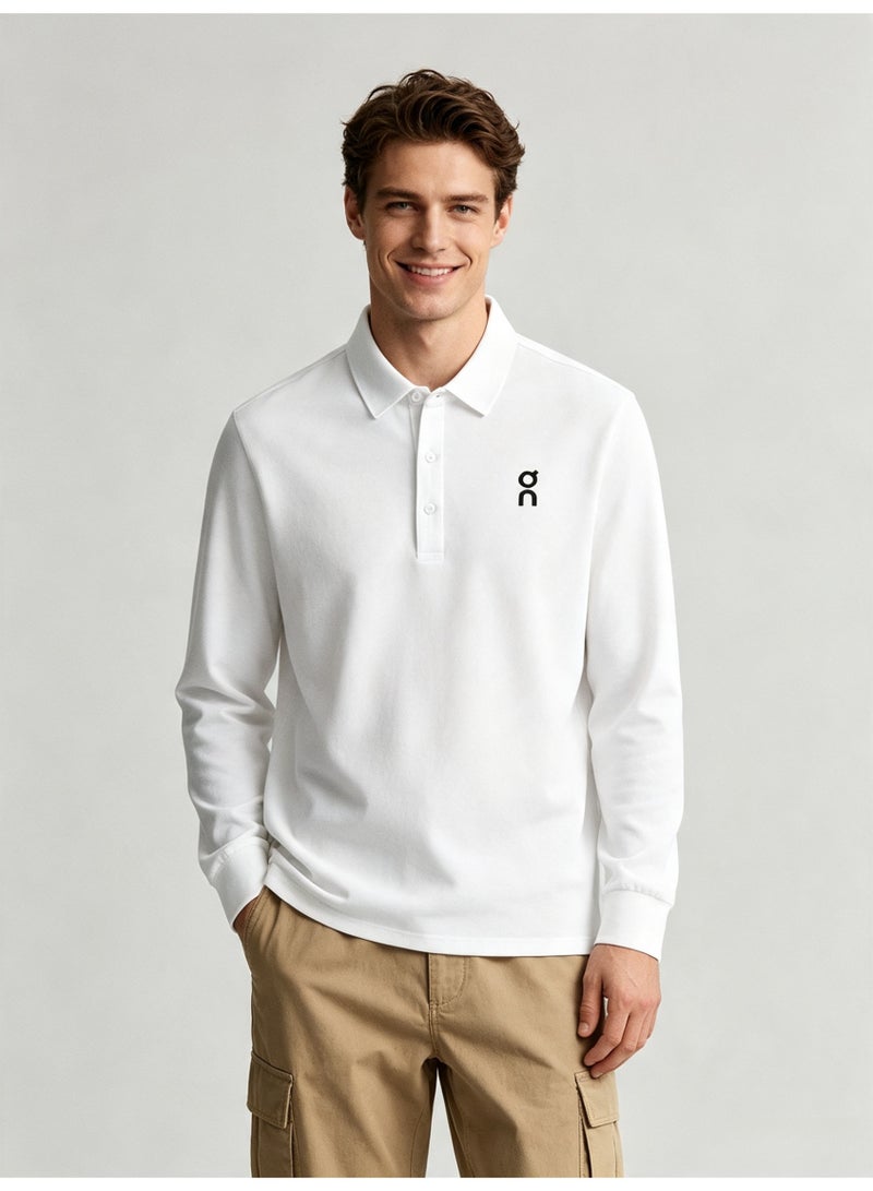 On Running Men's casual lapel long sleeve Polo shirt - Image 3