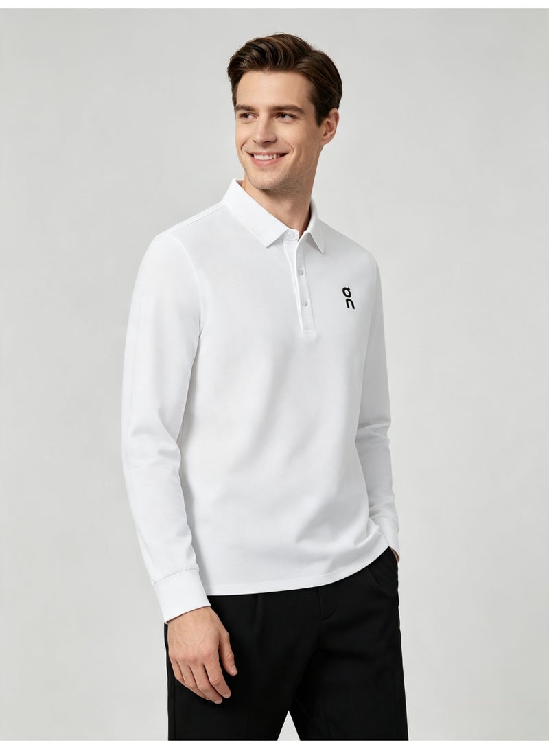 On Running Men's casual lapel long sleeve Polo shirt - Image 4