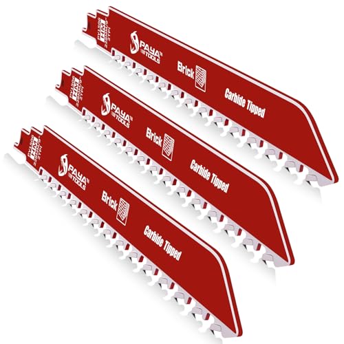 PAYA TOOLS 9-Inch Masonry Reciprocating Saw Blade, 2TPI Carbide Blades for Cutting Aerated Concrete and Hollow Brick (3-Pack) - Image 1