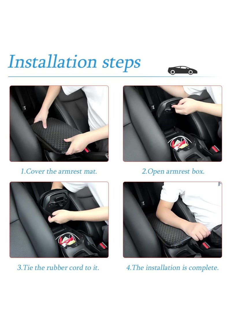 Excefore Car Center Console Cushion Pad Universal Waterproof Car Armrest Seat Box Cover Auto Arm Rest Protection Vehicles Interior Accessories Fit for Most Cars Vehicles SUVs Black  - Image 4