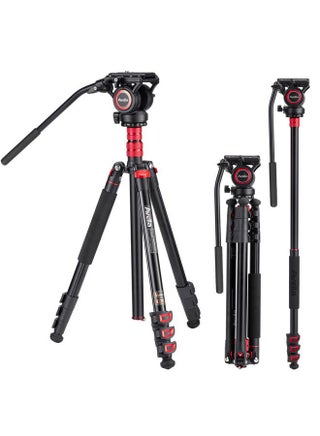 Avella A154P Video Tripod, Video Camera Tripod Monopod Aluminium Alloy 78.3 inch for Canon Nikon Sony Olympus Panasonic DSLR Camera - pzsku/Z86E01A201D2ABBA13D46Z/45/1743371680/4d49bf57-5ae9-4bc7-ae7a-c952043ff3ac