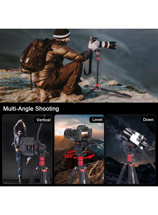 Avella A154P Video Tripod, Video Camera Tripod Monopod Aluminium Alloy 78.3 inch for Canon Nikon Sony Olympus Panasonic DSLR Camera