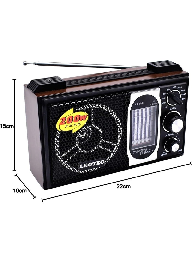 Leotec Portable Radio – 11 Band FM/AM/MW/SW – AC/DC & Battery Powered – High Sensitivity – Clear Sound - Image 5