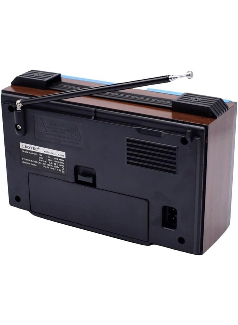 Leotec Portable Radio – 11 Band FM/AM/MW/SW – AC/DC & Battery Powered – High Sensitivity – Clear Sound - Image 4